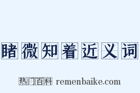 睹微知着近义词是什么意思的图片